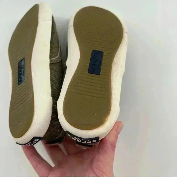 Paul Sperry topsider womens sneakers size 6 green canvas lace less slip ons - Picture 9 of 12